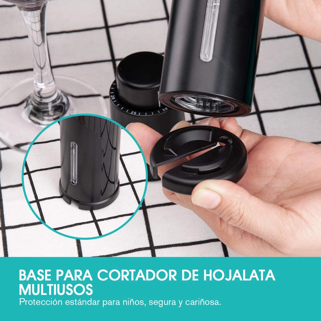 Apribottiglie elettrico per vino, set da 2, in ABS, portatile