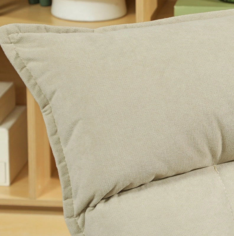 Fauteuil de sol pivotant 360° 70x62x95 cm polyester beige dossier réglable 5 positions