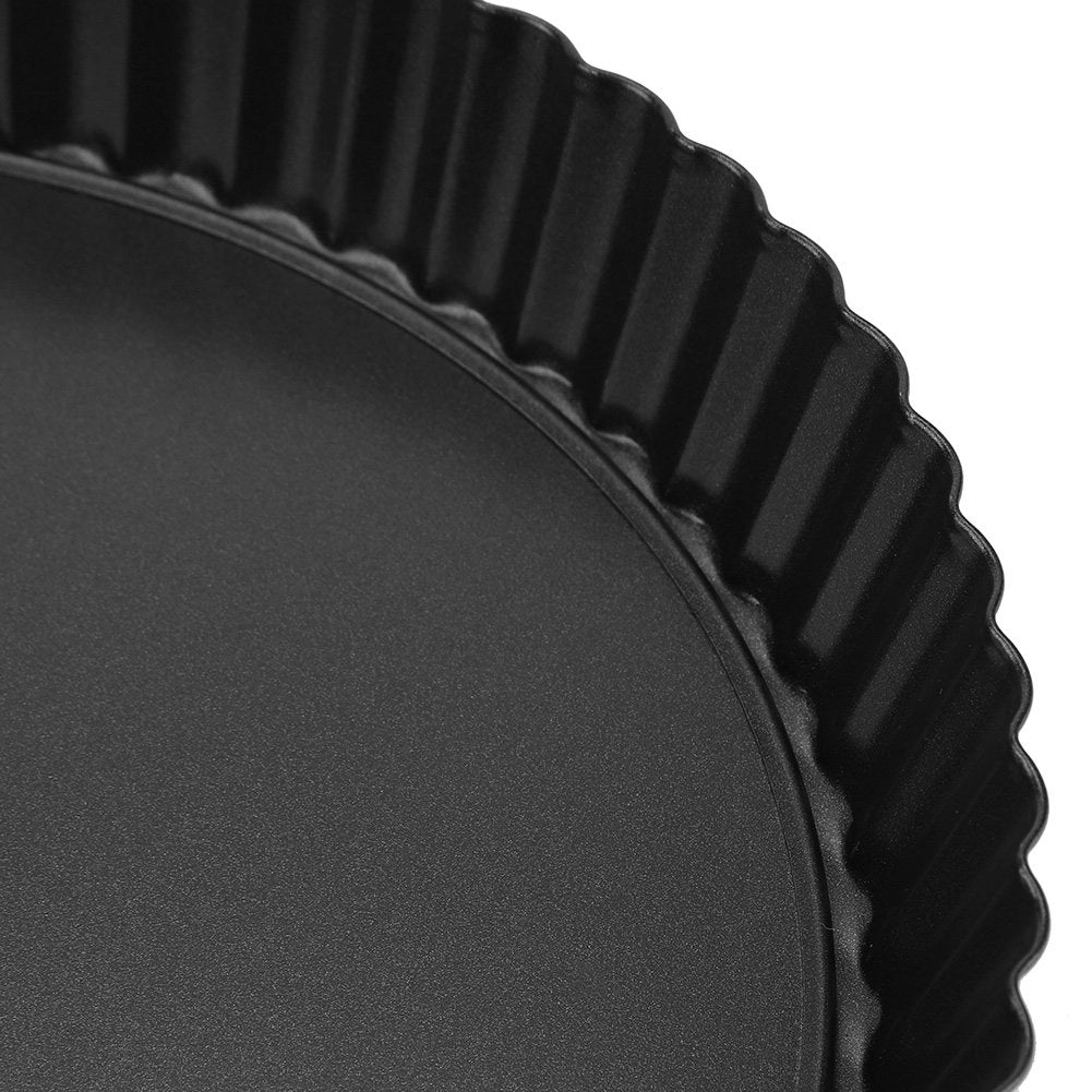 Teglia rotonda per quiche, diametro 22,3 cm, antiaderente, con fondo removibile, Acciaio al carbonio