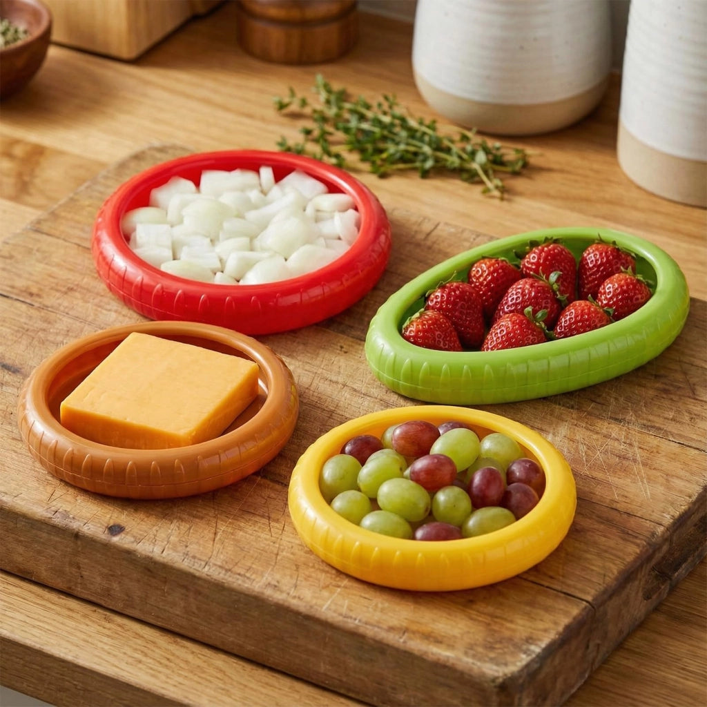 Set di 4 contenitori ermetici in silicone per la conservazione di frutta e verdura