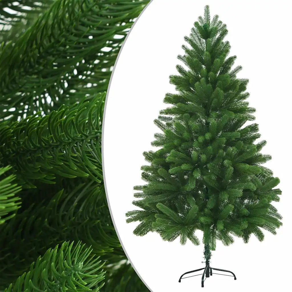 Albero di Natale Preilluminato con Palline Verde 210 cm 3077642