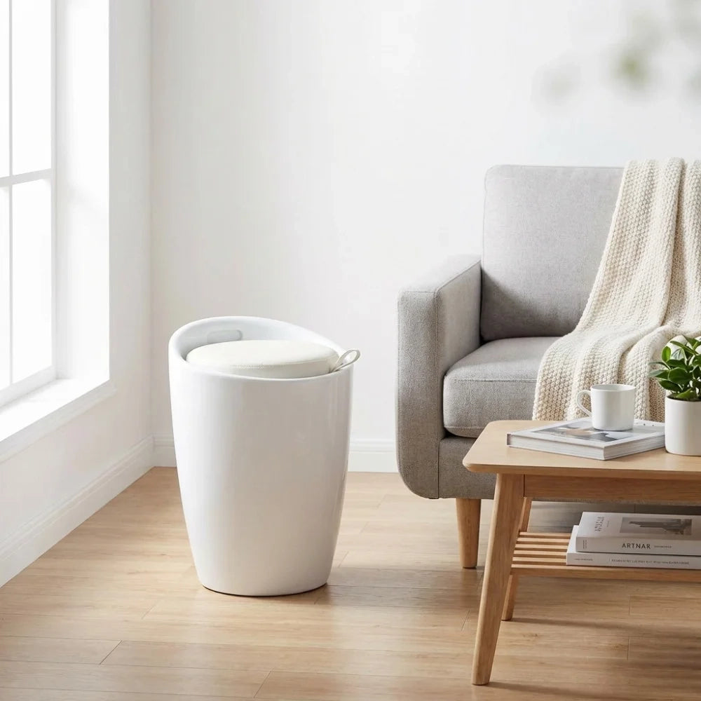 Contenitore con Coperchio Imbottito in ABS Morris Bianco