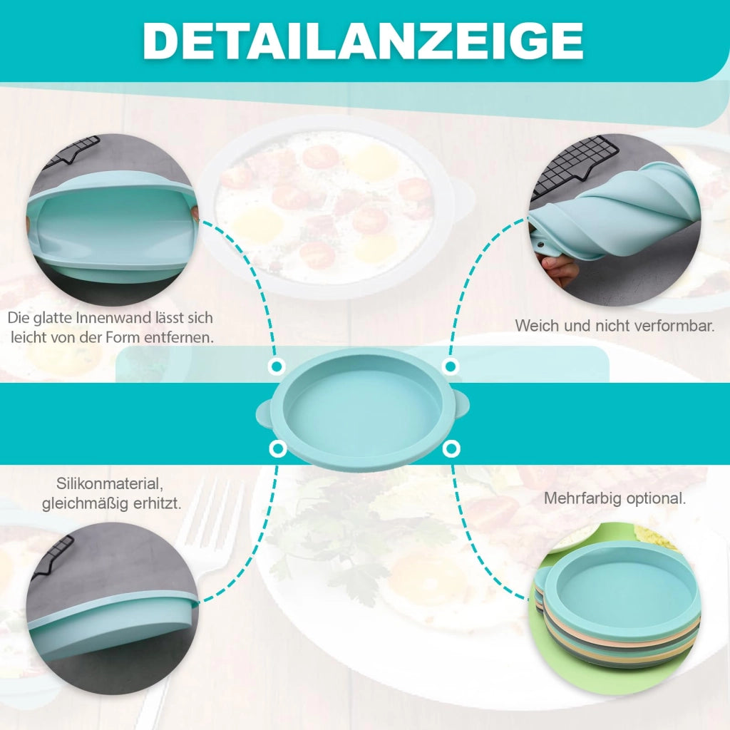 Set di 6 stampi in silicone a forma di uovo, adatti per friggitrici ad aria, dimensioni 13,5 cm, colorati