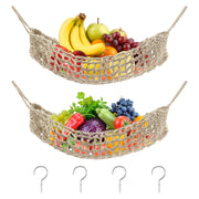 Tende da frutta in cotone, confezione da 2 pezzi, salvaspazio, con ganci