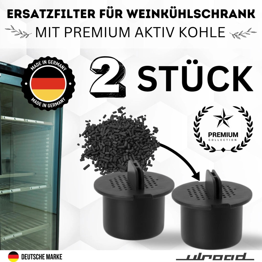 2 filtri a carbone attivo per frigorifero per vino, compatibili con i marchi Liebherr, Miele e Bosch