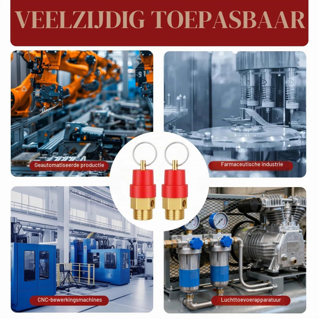 Valvola di sicurezza per compressore d'aria, 2 pezzi, in ottone, da 1/4 di pollice