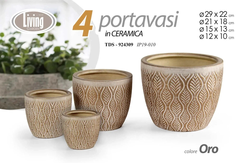 Set 4 portavasi in ceramica Ø28/20/14/10