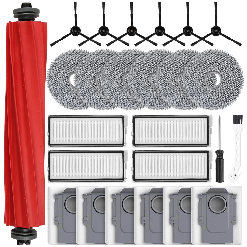 Set di accessori da 25 pezzi per aspirapolvere Roborock Qrevo Pro/S: spazzole, filtri, panni
