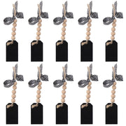 10 pezzi di catenelle in legno con pendenti lavagna, mini etichette lavagna nera, pendenti decorativi