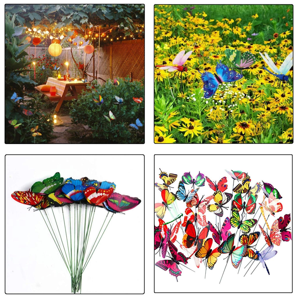 120 farfalle decorative da giardino, disponibili in 2 dimensioni, realizzate in PVC