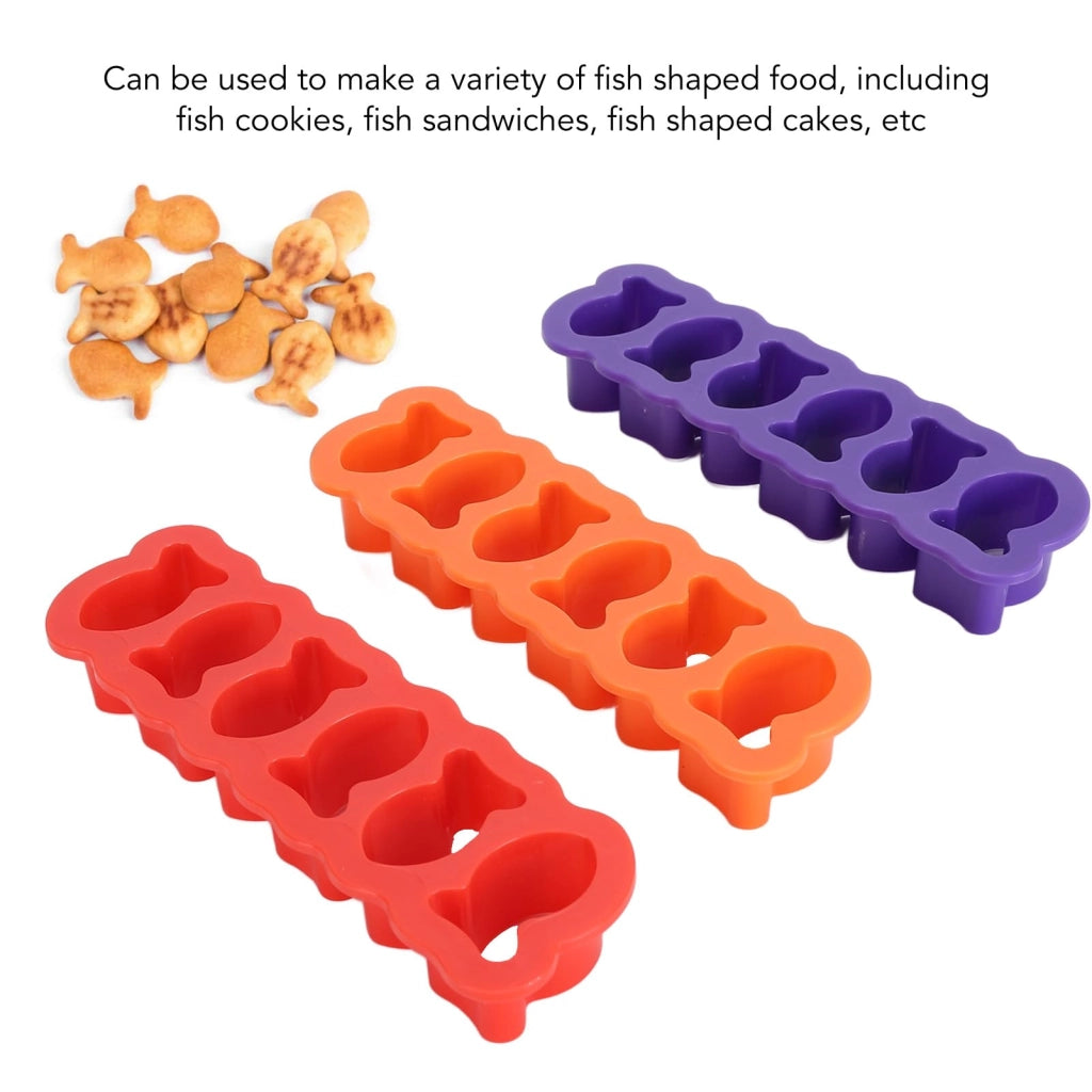 Set di formine per biscotti, 3 pezzi, forma a pesce, plastica, 45 g