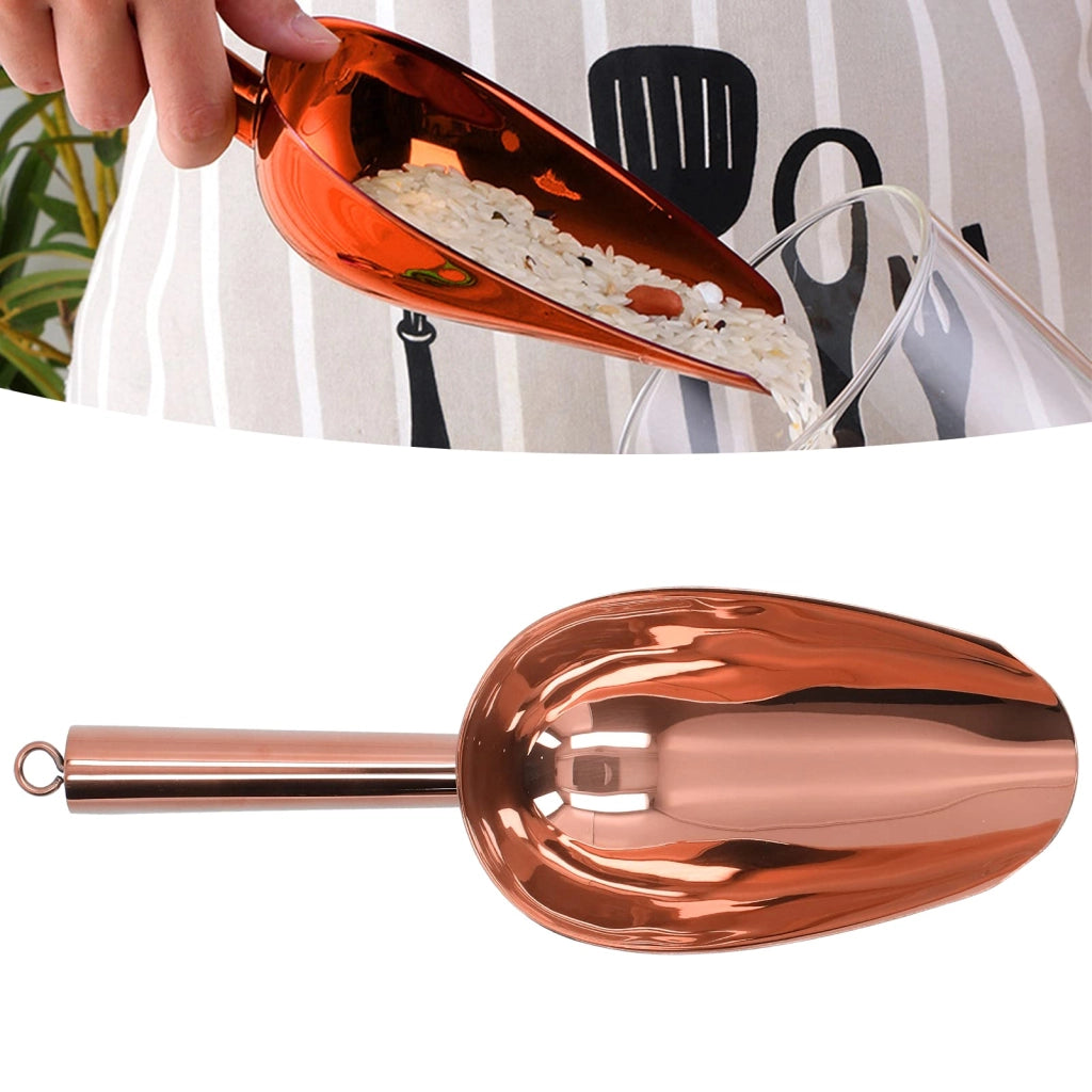 Pala per la neve in acciaio inossidabile, 25 cm, color oro rosa, multifunzionale