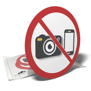Adesivi di avvertimento "Divieto di fotografare", confezione da 3 pezzi, forma circolare, diametro 10 cm