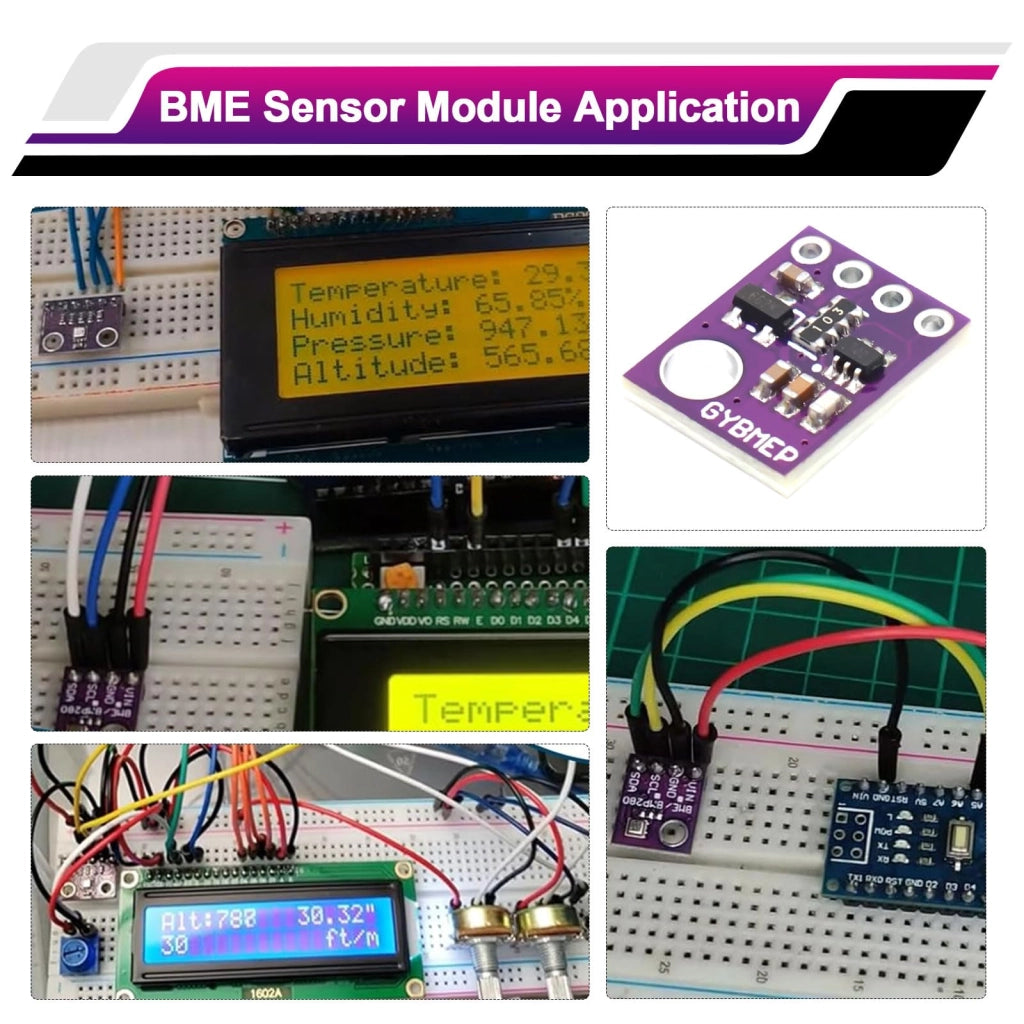 Sensore BME-280 per temperatura, umidità e pressione, 5V, interfaccia I2C, confezione da 2 pezzi