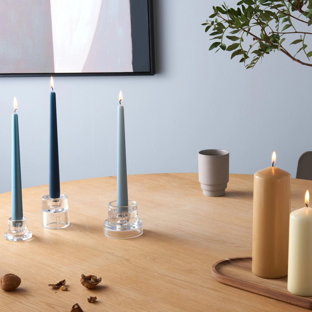 Candele con la punta dritta, alte 24,5 cm, confezione da 32 pezzi, colore bianco, senza olio di palma
