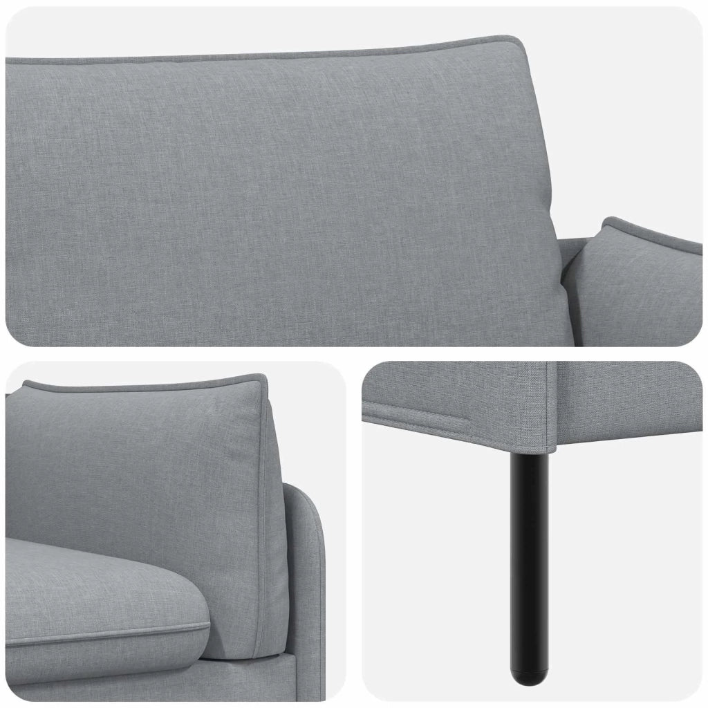Divano 3-Persone Grigio Chiaro 222 x 81 x 89 cm Tessuto 42048629