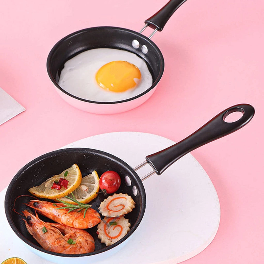 Piccola padella da 12 cm, in acciaio inossidabile, antiaderente, adatta per induzione, color rosa