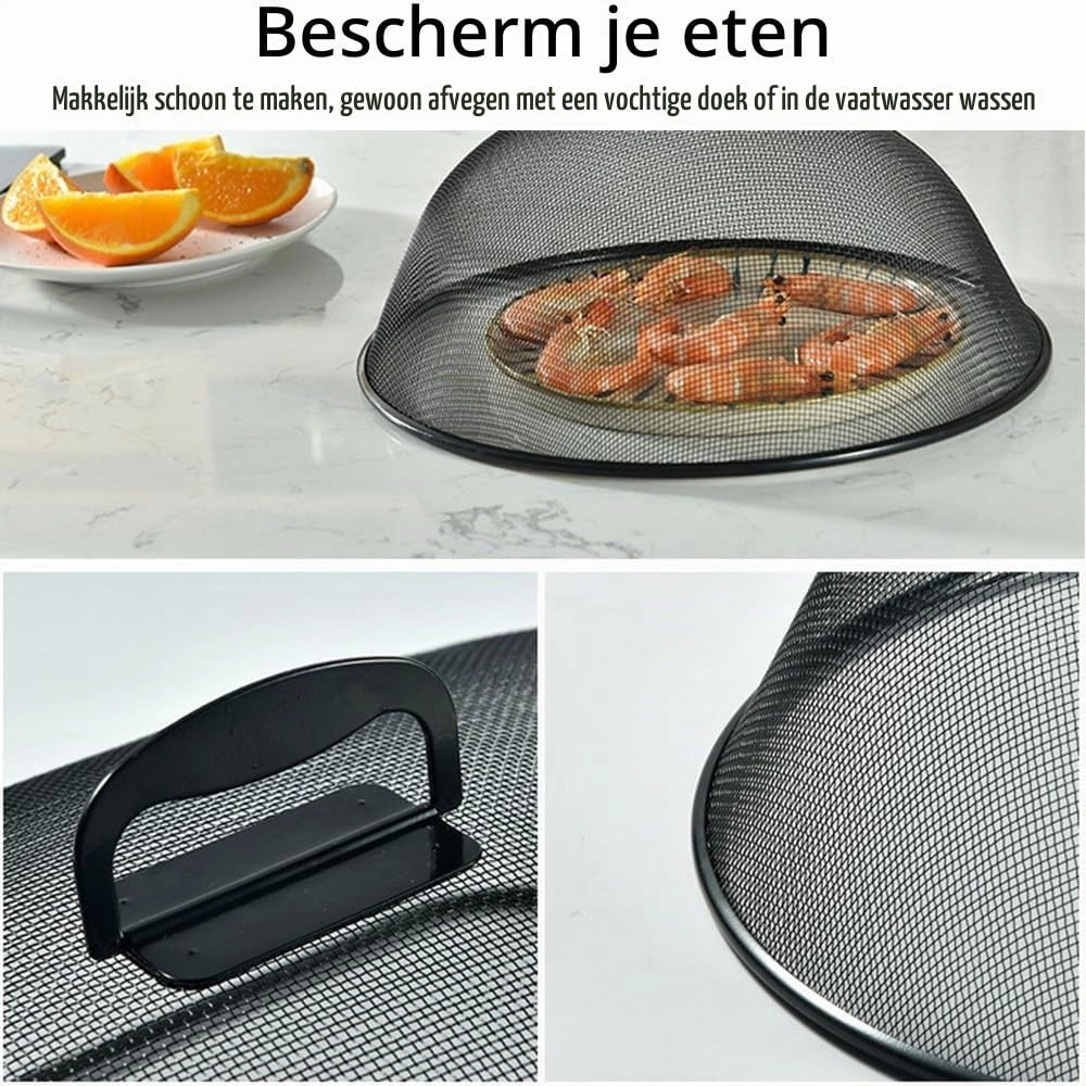 Coperchi in metallo per alimenti, 2 pezzi, rotondi, diametro 30 cm, con manico, colore nero