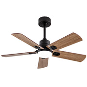 Ventilatore da soffitto con luce, 42 pollici, nero e noce, telecomando