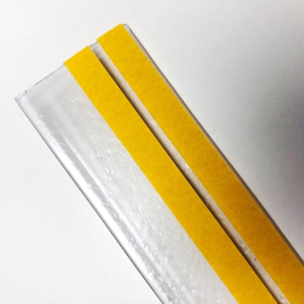 50 guide prezzo autoadesive in materiale riciclato, trasparenti, per etichette da 39 mm, lunghezza 1 metro