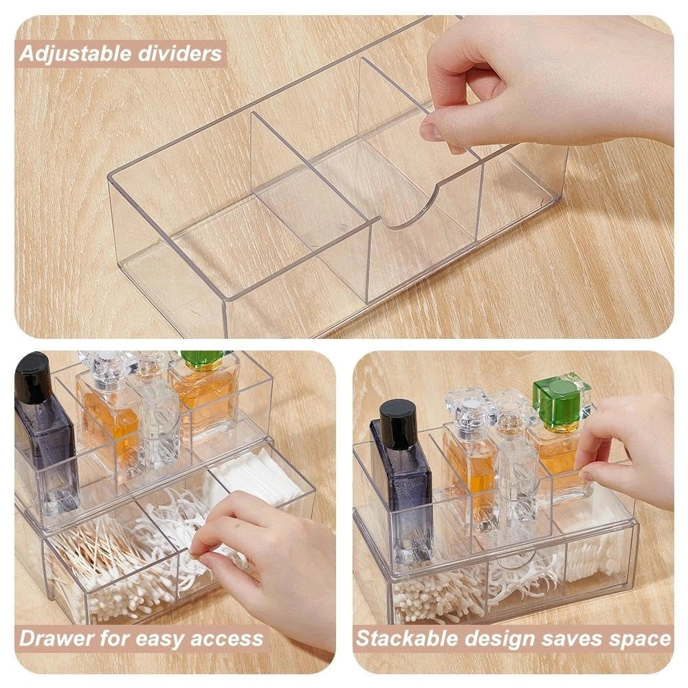 Contenitori impilabili, set da 4, trasparenti, dimensioni 23x10x7 cm