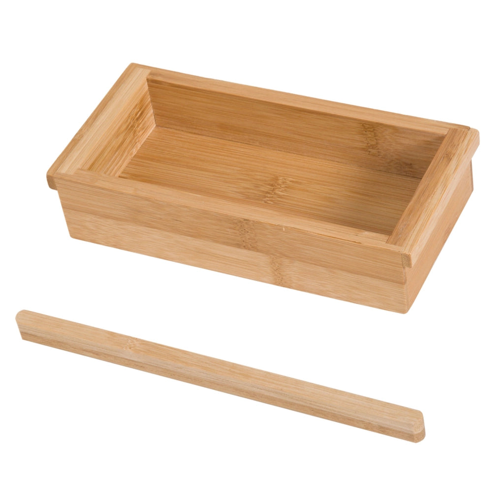 Mensola vasca da bagno regolabile in bambù 70-105x21,8x5 cm con struttura in acciaio inossidabile