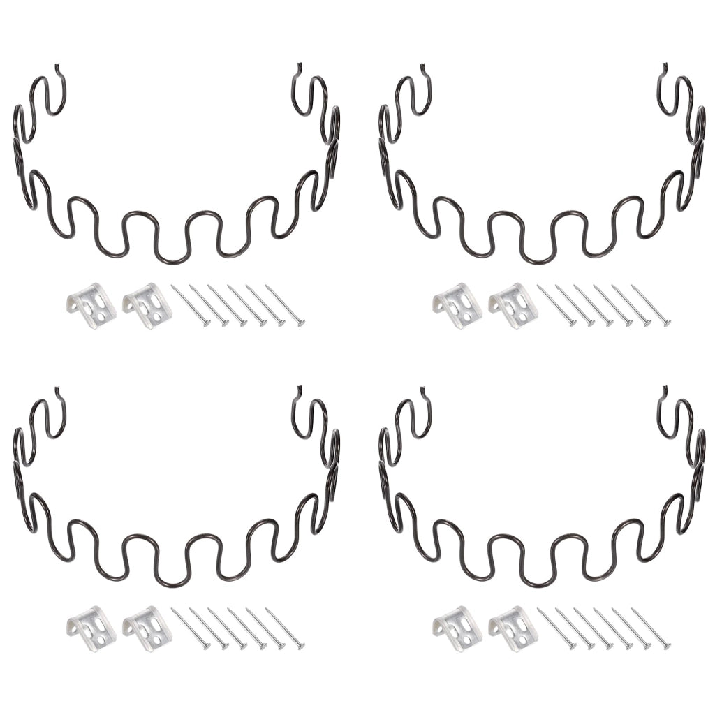 Set di 4 molle di ricambio per imbottiti, dimensioni 550x48x4 mm, complete di clip