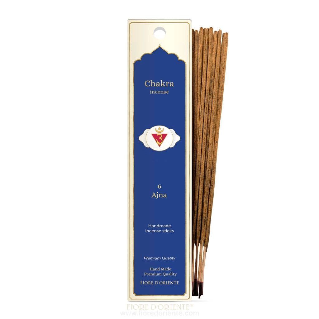 Bastoncini di incenso Ajna Chakra, confezione da 8 pezzi, lunghezza 28 cm, colore indaco, realizzati in legno