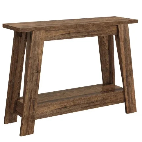 Consolle d'ingresso rustica 105 x 30 x 80 cm in MDF marrone, 2 ripiani