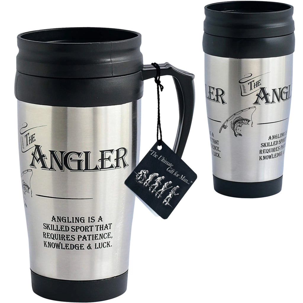 Regalo definitivo per uomini 8843 Tazza da viaggio per pesca, acciaio inossidabile, metallizzato, 400 millilitri