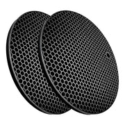 Sottobicchieri in silicone, rotondi, set da 2, resistenti al calore, colore nero