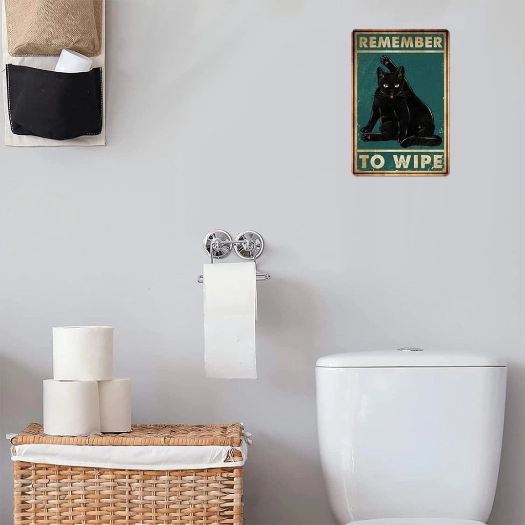 Targhette in metallo per toilette, set da 3, 20 x 30 cm, con motivi di gatti