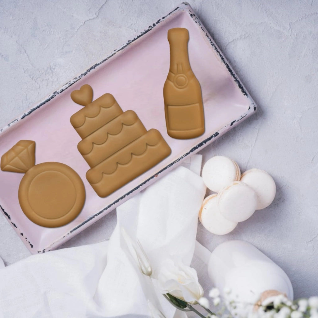 Set di formine per biscotti, 5 pezzi, 8,9 cm, forme per matrimoni, plastica