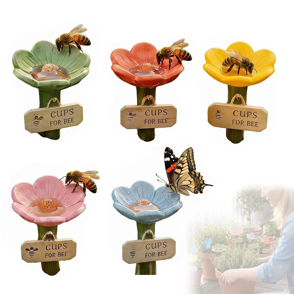 Set di 5 abbeveratoi a forma di fiore per il giardino