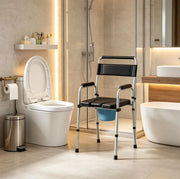 Sedia comoda pieghevole 52;5x46x81;597 cm in acciaio nero; 7 altezze