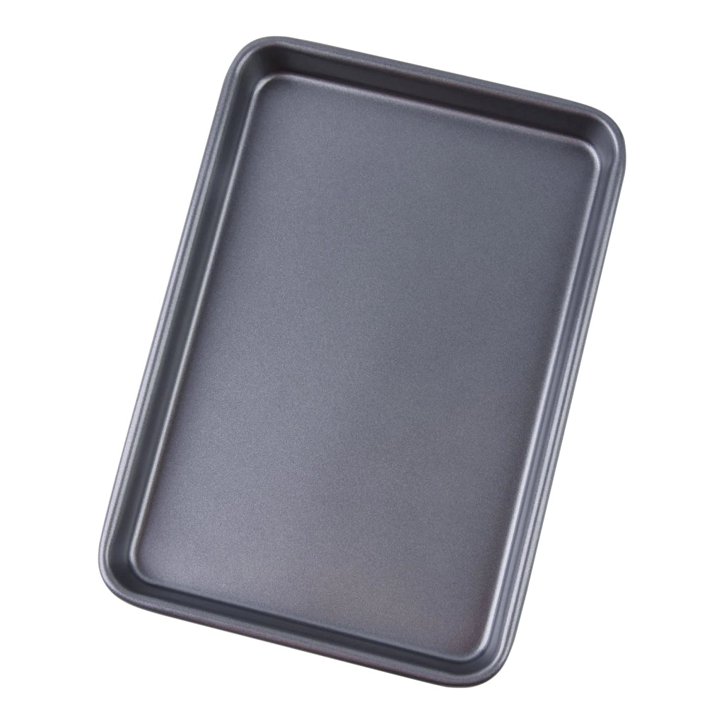 Set di due teglie da forno, dimensioni 39,5 x 27 cm, Acciaio al carbonio, antiaderenti, colore grigio scuro
