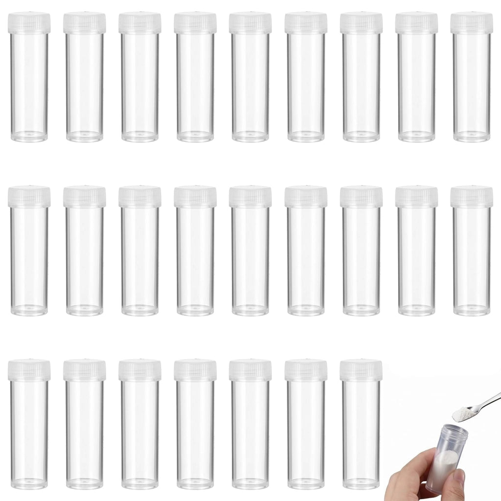 25 provette in plastica trasparente da 7 ml, graduate, per crioconservazione