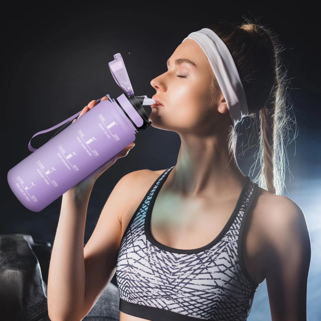Bottiglia d'acqua da 1500 ml, a prova di perdite, riutilizzabile, con scala motivazionale
