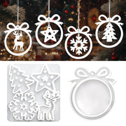 Set da 2 stampi in silicone a tema natalizio: fiocchi di neve, stelle, alci