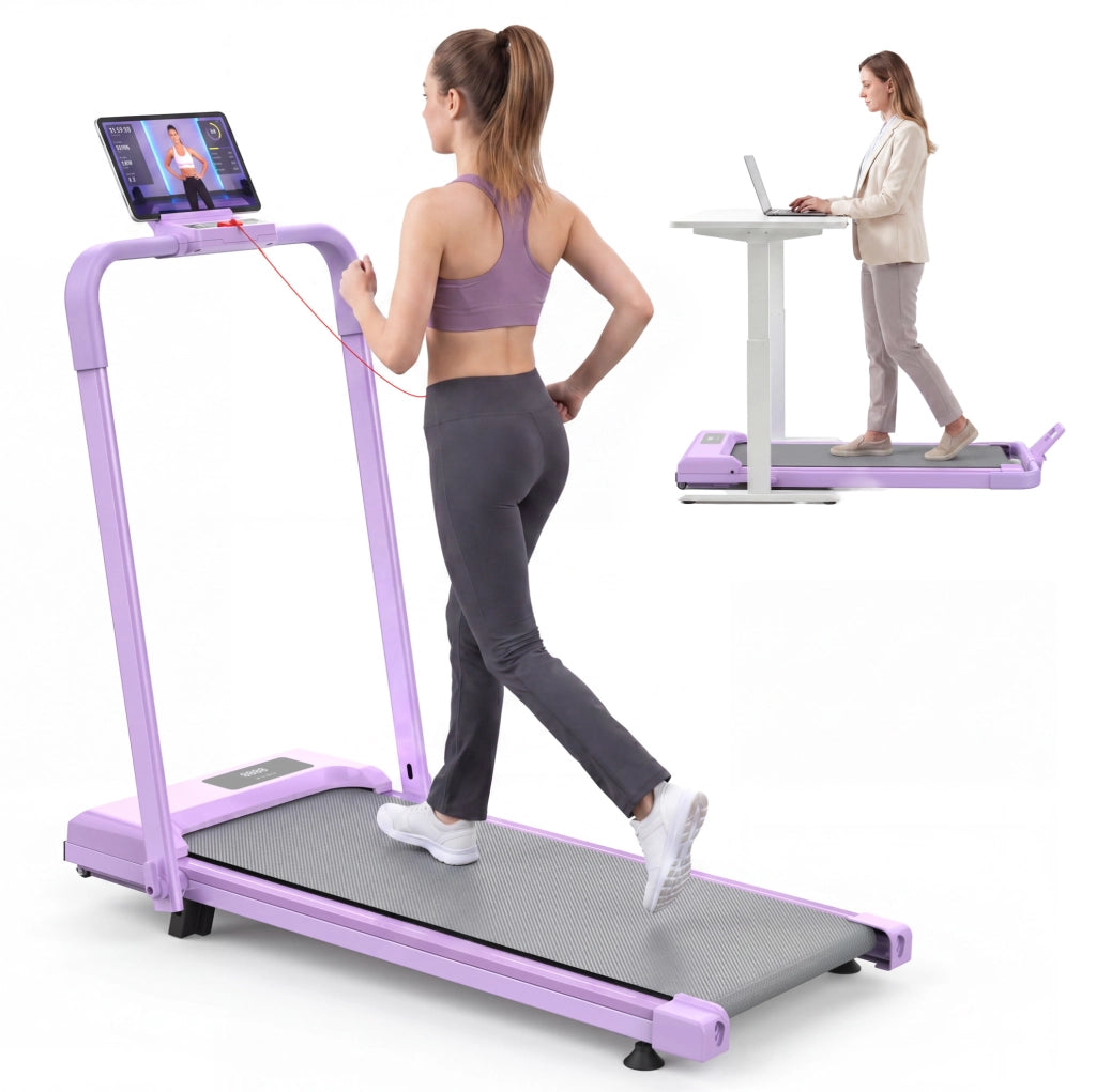 Tapis roulant pieghevole viola con inclinazione regolabile