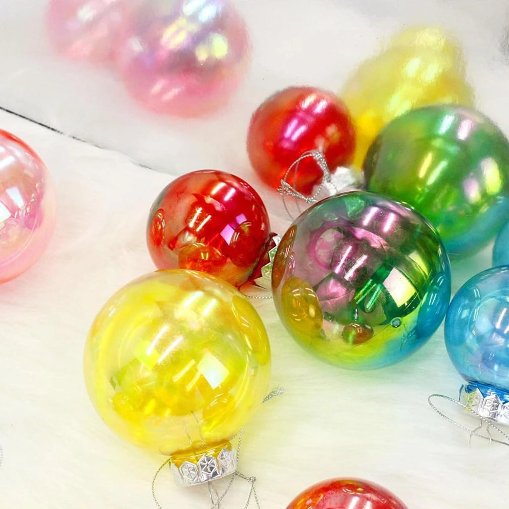 12 sfere di plastica iridescente, diametro 60 mm, set di decorazioni