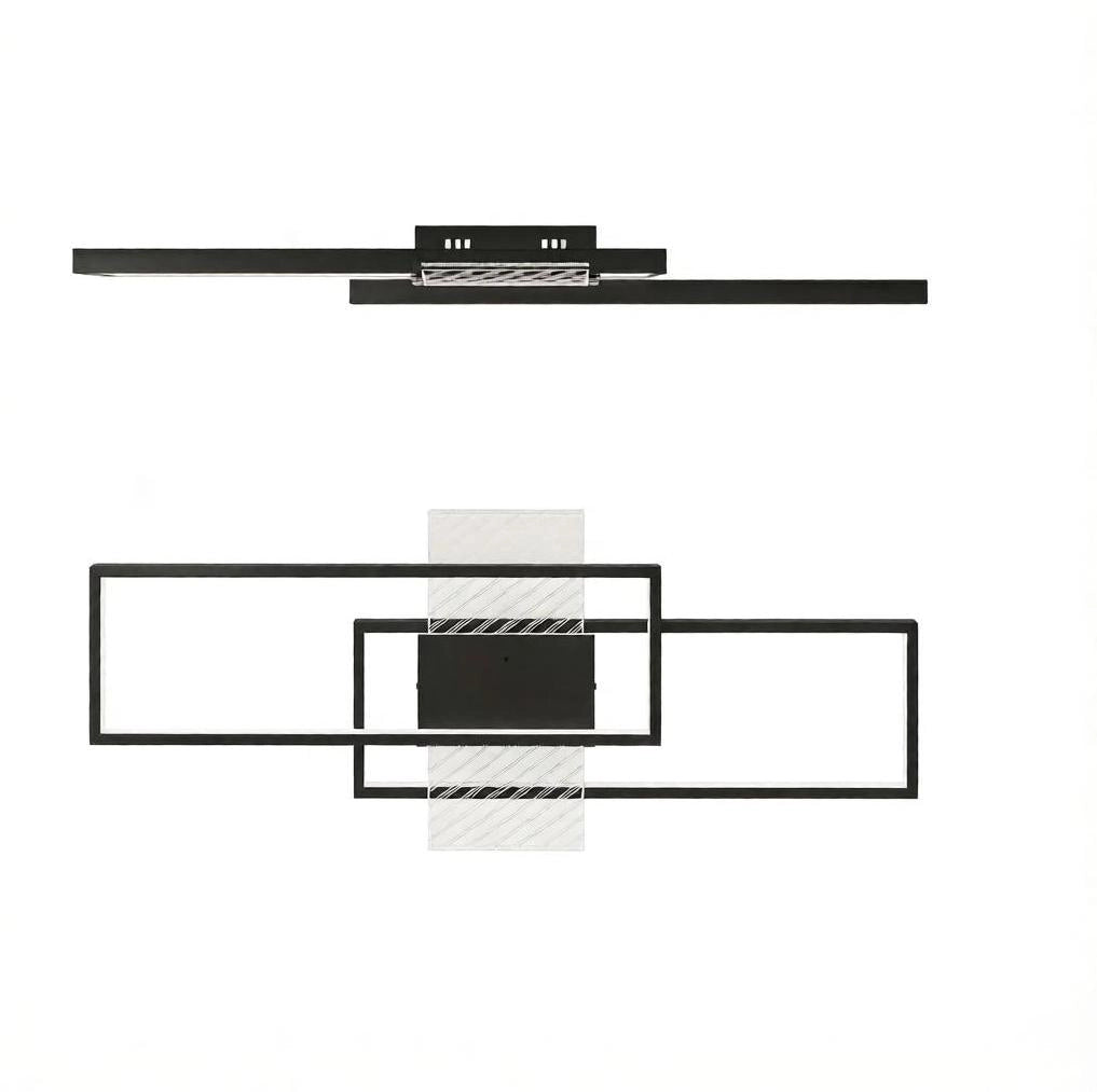Plafoniera LED nera 43 W 70 x 30 cm, 4600 lm, dimmerabile