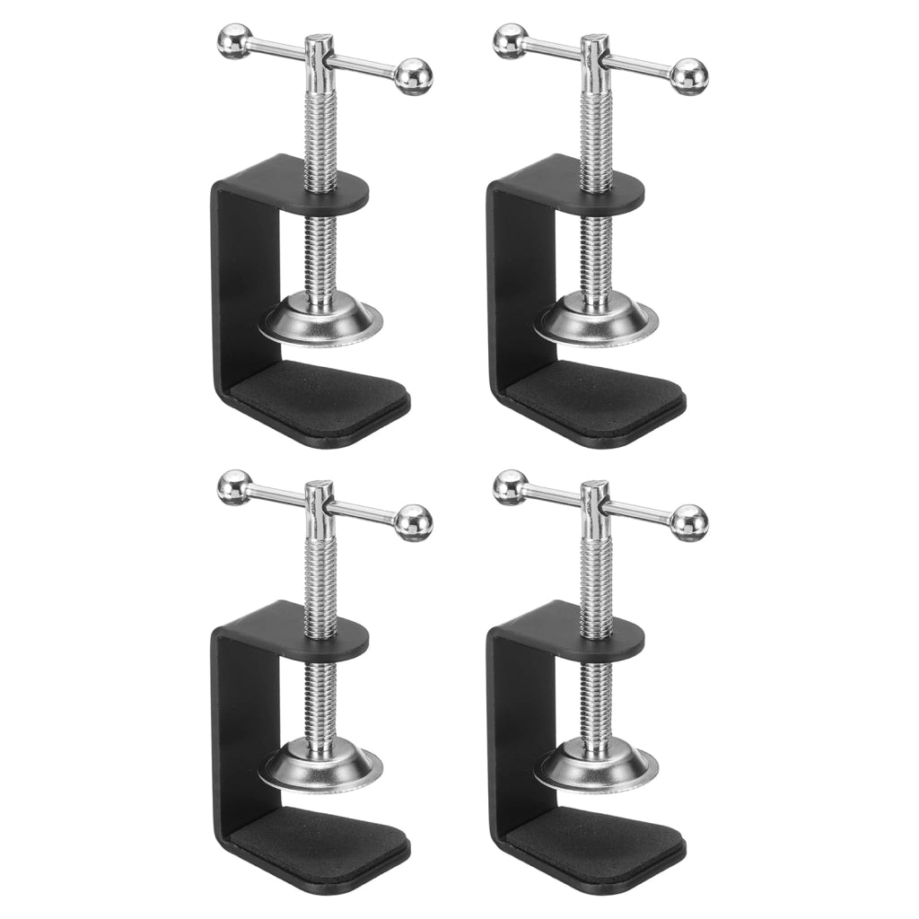 Set di 4 morsetti a C in alluminio, con range di serraggio da 0 a 51 mm, colore nero