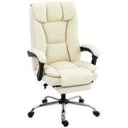 Sedia da ufficio ergonomica 66x72x121 cm in similpelle beige e nera
