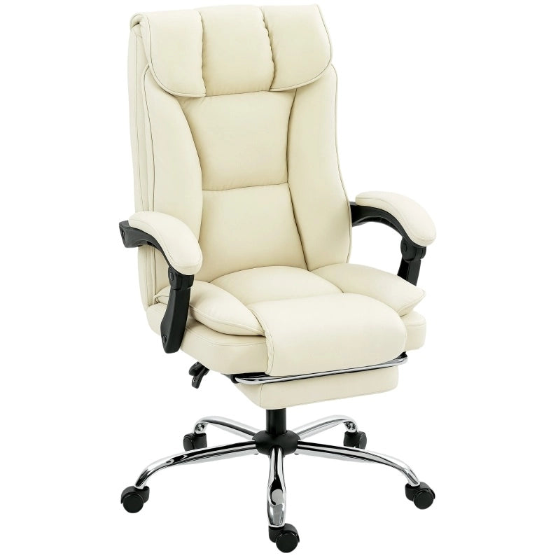 Sedia da ufficio ergonomica 66x72x121 cm in similpelle beige e nera