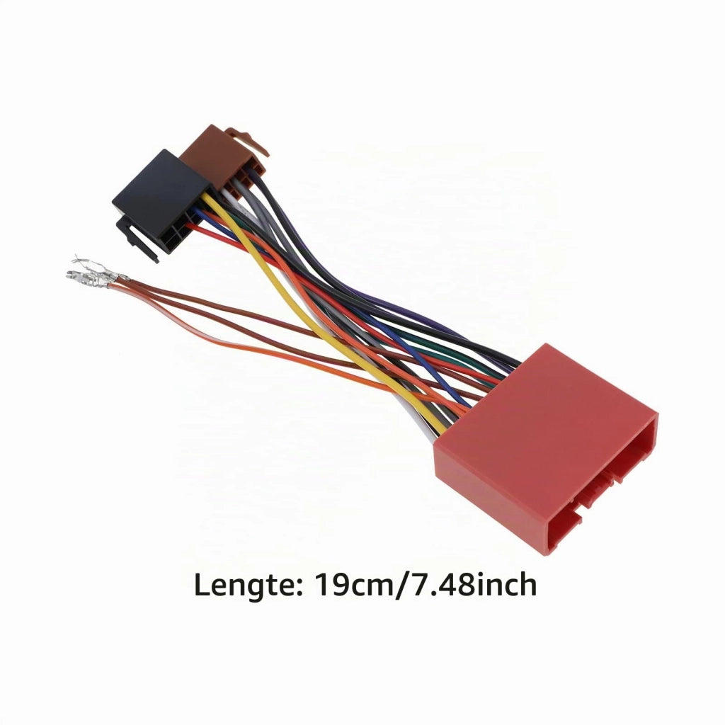 Adattatore per cablaggi auto ISO, compatibile con modelli Mazda a partire dal 2001, con 16 pin, lunghezza 19 cm
