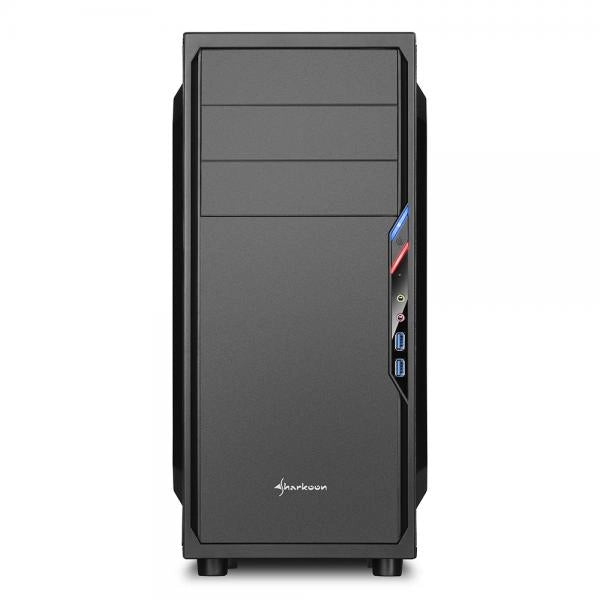 SHARKOON CASE VS4-V, ATX, 6 SLOTS EXPANSION, 2XUSB 3.0 FRONT, DRIVE BAY DA 2,5/3,5/5,25, 1X120MM FAN FRONT, NO PSU, COLORE NERO