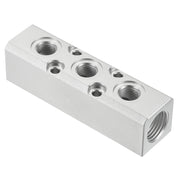 Divisore d'aria a 3 vie e 5 uscite, con attacchi G1/2" e G1/4", in alluminio, colore blu