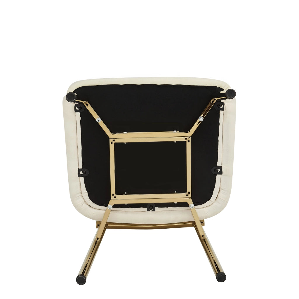 Set di 4 sedie da pranzo con braccioli rivestite in poliestere bianco gambe in ferro piedini regolabili 125 kg