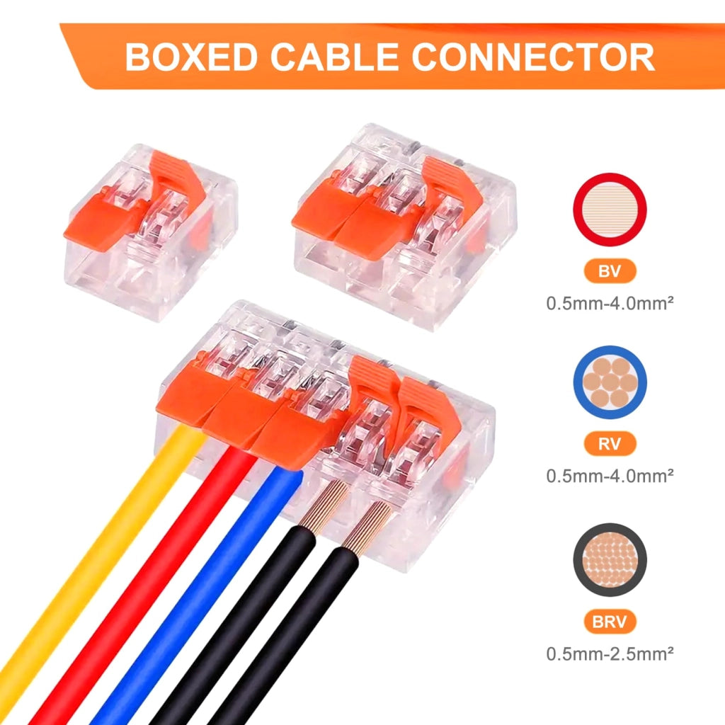 75 connettori per cavi da 4 mm², morsetti per cavi con 2, 3 o 5 conduttori